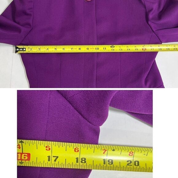 Vintage Christian Dior The Suit Womens Blazer Jacket Purple Size 8 Pure Wool USA - Picture 6 of 15